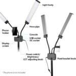 Flexible Double Arms Bi-Color LED Fill Light 45W Dimmable Beauty and Video Light with Phone Holder for Photography, Vlogging, Live Streaming and Makeup in Pakistan - Image 5