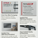 26 to 63 Inch Large Size Heavy Duty Metal LCD LED Smart TV Wall Bracket Mount Stand (Fixed/Non-Movable) with Screws & Bolts - Black - Image 5