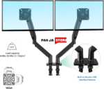 North Bayou Dual Monitor Desk Mount Stand Full Motion Swivel Computer Monitor Arm for Two Screens up to 32'' with Gas Spring F195A - Image 3