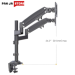 North Bayou GF35 17" to 27" Universal Full Motion Dual Arm Gas-Spring Monitor Desk Mount - Image 5