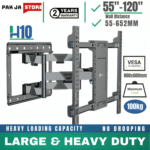 Heavy Duty TV Wall Mount Bracket | 55-120 Inch LED LCD OLED Screen | Full Motion Adjustable | 100KG Load Capacity | VESA Compatible 800x600mm | Moveable & Extendable TV Stand
