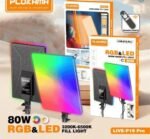 Plokama Live-P19 Pro 19-Inch RGB LED Light Panel with Adjustable Stand – 360° Full-Color Dimmable Video Light for Photography, Live Streaming and Content Creation in Pakistan