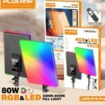 Plokama Live-P19 Pro 19-Inch RGB LED Light Panel with Adjustable Stand – 360° Full-Color Dimmable Video Light for Photography, Live Streaming and Content Creation in Pakistan