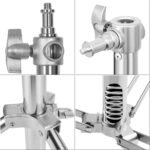 Stainless Steel Heavy Duty Photography Tripod Light Stand, Studio Lighting Tripod for Speedlight, Strobe Light, Softbox, Umbrella - Image 2