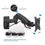 F150 Gas Strut Wall Mount: 17"-35" Monitors, LCD/LED TVs | Flexi Design, 10kg Load Capacity | Space-Saving Solution for Immersive Viewing - Image 4