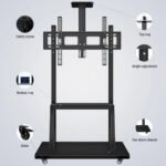 TL-1700 Mobile TV Bracket, Rooling TV Stand with Wheels for 32 to 75 Inch LCD LED OLED (Black) - Image 2