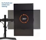 LB-T022 Double Screen Stand, Fully Adjustable Computer Monitor Desk Clip Arms, Fits Most Monitors Up To 32 KG Max 100 X 100 VESA, Rotation & Tilt, Black - Image 3