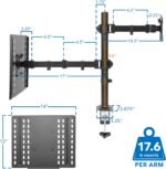Dual Laptop and Monitor Stand with Clamp/Grommet Base - Adjustable Desk Mount with Ventilated Tray for Efficient Workspace - Image 2