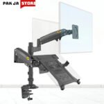 H180 FP-2 Double Arm Gas Spring for 22"-32" Monitor Holder + 10"-17" Laptop Support Air Press Mount Stand Loading 2-12kg