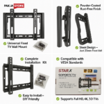 Universal Fixed TV Wall Mount Bracket for 14" to 42" LED, LCD, Smart TVs – Heavy Duty | Model HD601 - Image 2