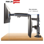 North Bayou GF35 17" to 27" Universal Full Motion Dual Arm Gas-Spring Monitor Desk Mount - Image 2