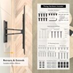 TV Wall Mount for 32-80 Inch Screens up to 60 kg, Wall Mount TV Swivel Tilting Universal TV Mount for Flat & Curved TVs & Monitor, Max VESA 600 x 400 mm - Image 6