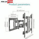 S9 TV Wall Bracket for 55-90 Inch | Heavy Duty LED LCD OLED Mount | Full Motion Adjustable | Strong & Durable | Universal TV Stand - Image 5