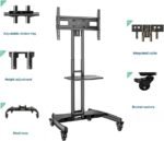 NB Ava1500-60-1p Height Adjustable Heavy Duty Mobile Cart Stand with Wheels for 32 to 75 Inch LCD LED OLED Plasma Flat - Image 6