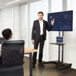 NB Ava1500-60-1p Height Adjustable Heavy Duty Mobile Cart Stand with Wheels for 32 to 75 Inch LCD LED OLED Plasma Flat - Image 3