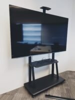TV stand with wheels, 60-100 inches, no tilt-tilt / with DVD shelf and video conference camera / black, Max VESA 200x200-1000x600mm., Weight Capacity 150kg - Image 4