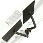 F160 Dual Monitor VESA Desk Mount Arm Stand 2 Computer LCD LED Screens Size 17" to 27" X2 displays - Image 2