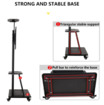 TV stand with wheels, 60-100 inches, no tilt-tilt / with DVD shelf and video conference camera / black, Max VESA 200x200-1000x600mm., Weight Capacity 150kg - Image 3