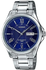 Original Casio MTP-1384D-2AVDF Men’s Watch | Stainless Steel Chain | Blue Dial | Day Date | Japan Quartz