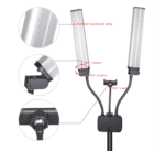 Flexible Double Arms Bi-Color LED Fill Light 45W Dimmable Beauty and Video Light with Phone Holder for Photography, Vlogging, Live Streaming and Makeup in Pakistan - Image 7