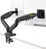 F160 Dual Monitor VESA Desk Mount Arm Stand 2 Computer LCD LED Screens Size 17" to 27" X2 displays - Image 3
