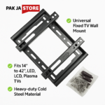 Universal Fixed TV Wall Mount Bracket for 14" to 42" LED, LCD, Smart TVs – Heavy Duty | Model HD601