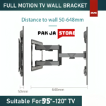 Heavy Duty TV Wall Mount Bracket | 55-120 Inch LED LCD OLED Screen | Full Motion Adjustable | 100KG Load Capacity | VESA Compatible 800x600mm | Moveable & Extendable TV Stand - Image 3