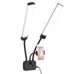 Double Arm LED Fill Light 45W Beauty Video Light 3200K 4500K 5600K with Phone Holder - Image 5