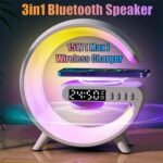 G63 Bluetooth Speaker Lamp with Wireless Charger RGB LED Light and Digital Alarm Clock - Image 4