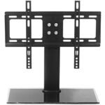 Home Design Table Top TV Stand for 37-70 inch LCD LED TVs Height Adjustable TV Base Stand with Tempered Glass Base & Wire Management - Image 4