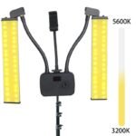 Double Arm LED Fill Light 45W Beauty Video Light 3200K 4500K 5600K with Phone Holder - Image 6