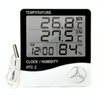 HTC-2 Digital LCD Temperature & Humidity Meter | Indoor Outdoor Thermometer Hygrometer with Sensor | Room Temperature Monitor, Wall & Desk Clock, Alarm Beep, Greenhouse, Egg Incubator, Fish Tank, Home Weather Station - Image 4