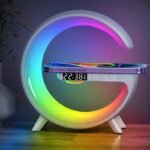 G63 Bluetooth Speaker Lamp with Wireless Charger RGB LED Light and Digital Alarm Clock - Image 2