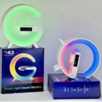 G63 Bluetooth Speaker Lamp with Wireless Charger RGB LED Light and Digital Alarm Clock