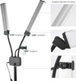 Double Arm LED Fill Light 45W Beauty Video Light 3200K 4500K 5600K with Phone Holder - Image 3