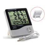 HTC-2 Digital LCD Temperature & Humidity Meter | Indoor Outdoor Thermometer Hygrometer with Sensor | Room Temperature Monitor, Wall & Desk Clock, Alarm Beep, Greenhouse, Egg Incubator, Fish Tank, Home Weather Station - Image 3