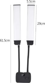 Double Arm LED Fill Light 45W Beauty Video Light 3200K 4500K 5600K with Phone Holder - Image 4