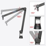 Pak_JAStore TEYUN NBA-6 Suspension Arm Stand - Professional Desktop Clamp for Rode Microphones with Cable Management - Ideal for Recording, Gaming, Streaming, and Podcasting - Compatible with Shure, Neumann, Behringer - Sleek Black Design - Image 5