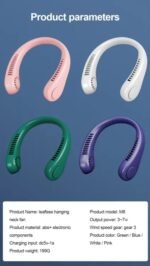Portable Bladeless Neck Fan – Hands Free Rechargeable Mini Air Cooler for Travel & Outdoor - Image 3