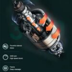 Electric Massager Mini Fascial Gun Body Muscle Massager for Back Pain Portable Handheld Electric Back Massager for Pain Relief Deep Muscle Relaxation 32 Speed Level, LED Touch Screen with 4 Heads - Image 2