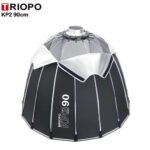 Close up of Triopo KP2 90cm softbox steel folding mechanism and umbrella ribs