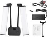 Double Arm LED Fill Light 45W Beauty Video Light 3200K 4500K 5600K with Phone Holder - Image 2