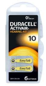 Duracell Activair Size 10 Hearing Aid Batteries - 6 Pack