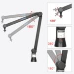 TEYUN NBA-6 Professional Boom Arm Stand Adjustable Mic Mount for Podcasting, Streaming & Studio Recording - Image 5
