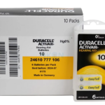 Duracell Hearing Aids Batteries EasyTab/Activair Type 10 (Box of 10 Packs)
