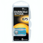 Duracell ActivAir Hearing Aid Batteries - Size 675, Pack of 6