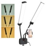 Double Arm LED Fill Light 45W Beauty Video Light 3200K 4500K 5600K with Phone Holder