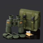 Seeker 10x50 Binoculars complete kit with green canvas bag and strap