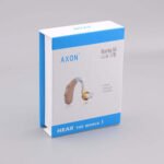 AXON B-13 Hearing Aid retail box packaging showing Clear Natural Healthy features available in Pakistan.
