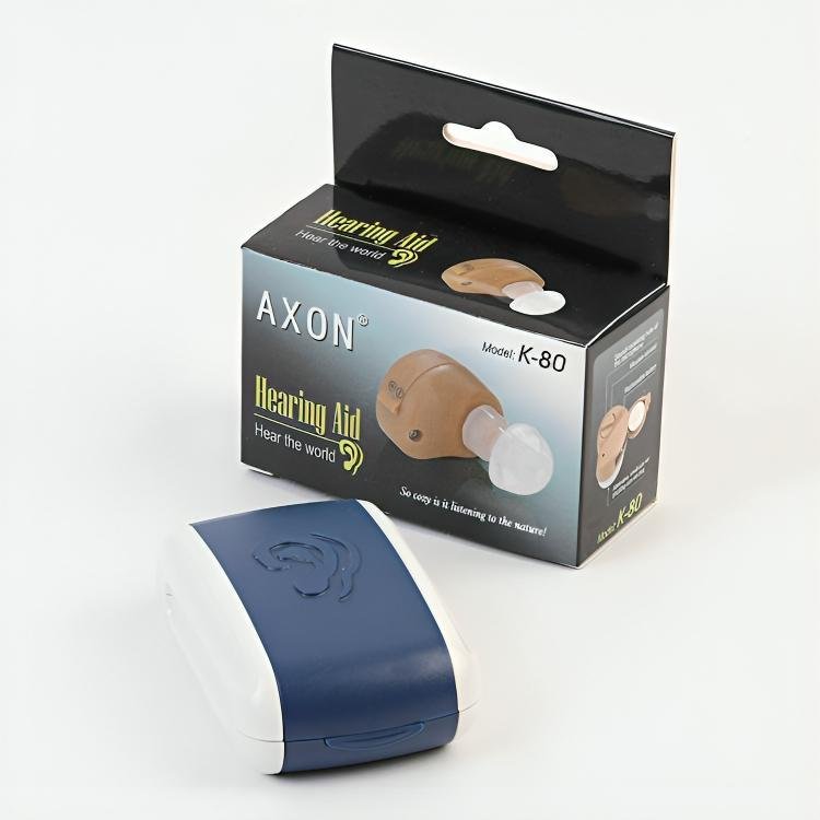 AXON K-80 pocket hearing aid box and blue storage case best price in Pakistan